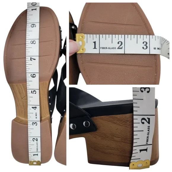 Clarks Sivanne Walk Wedge Sandal Black Leather Slip On Clog Slide Women’s 8.5 - Picture 15 of 17